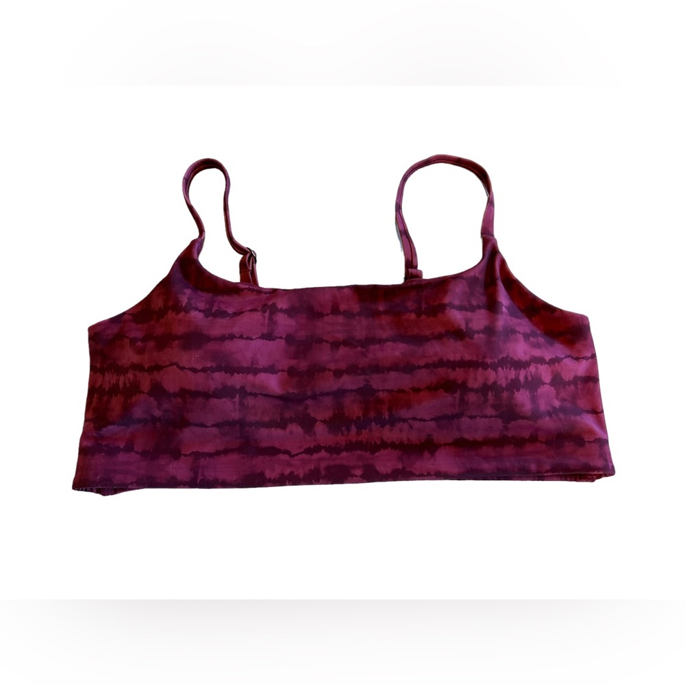ATHLETA Plum Tie Dye Square Neck Printed Bikini Top Swimsuit NWOT - Picture 3 of 7